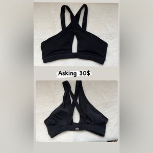 Alo sports bra with x cross in the front